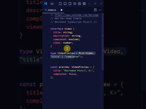 Recreating 'Pick' in TypeScript #javascript #coding #programming #typescript