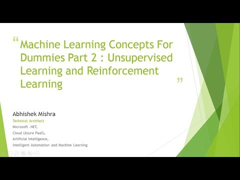 Machine Learning Concepts For Dummies Part 2 :  Unsupervised Learning and Reinforcement Learning