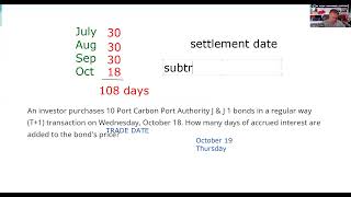 Calculating the Number of Days of Accrued Interest - Series 7 Exam Prep