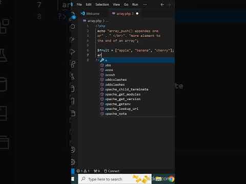 PHP array_push() Function | #technology #laravel #tech #coding