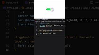 Toggle Switch Animation | HTML & CSS  #html #css #shorts  #programming #webdevelopment #coding