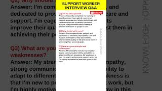 Support Worker Interview Questions and Answers | Support Worker Job Interview