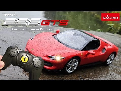 1/16 RED Ferrari 296 GTS RC Radio Control Car by Rastar - Unboxing & Test Run