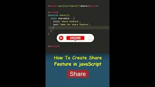 How to create share feature in #javaScript #js #short #shorts #shortsfeed #shortvideo #shots #shot