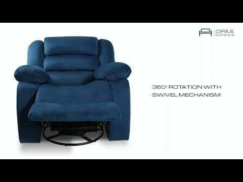 Lucas Swivel Manual Recliner Sofa in Midnight Blue Colour