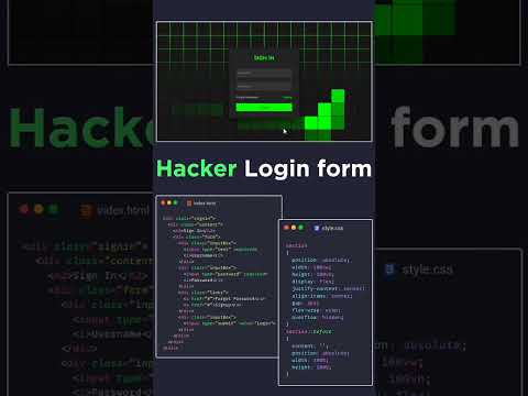Amazing Hacker Login Form | Login Form | HTML CSS #shorts #trending