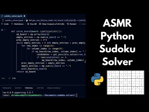 ASMR Coding: Sudoku Solver with Python | keyboard typing | soft-spoken