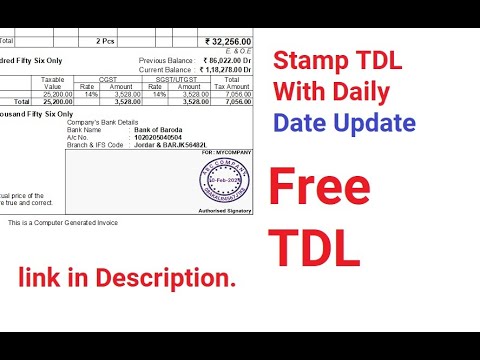 Dynamic Stamp With Daily Date Update Free TDL || Download Free TDL || #TallyPrime_P