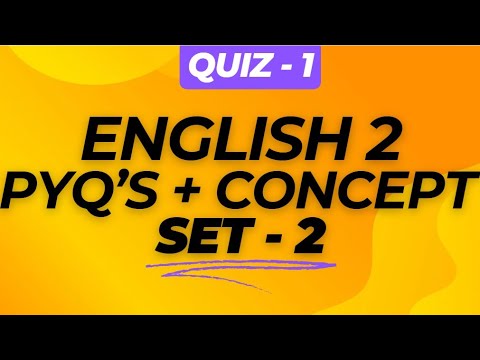 QUIZ 1| ENGLISH 2| PYQ's + CONCEPT, SET 2| #bsdatascience #iitmadras #onlinedegree