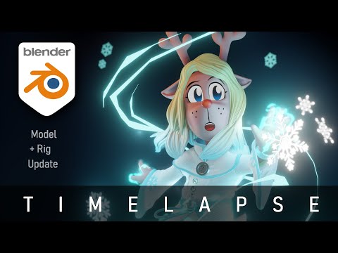 Creating Dark World Noelle from DELTARUNE in 3D - [Blender Rig Update Timelapse]