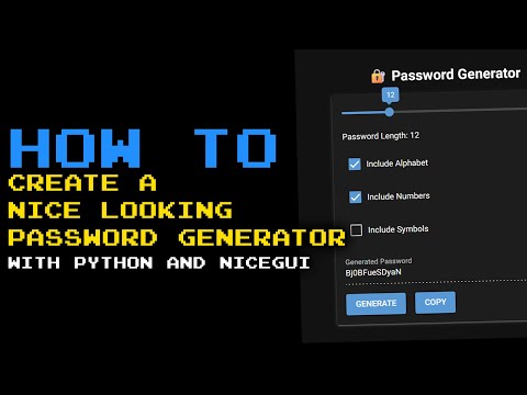 How to Create a nice looking password generator with python and nicegui
