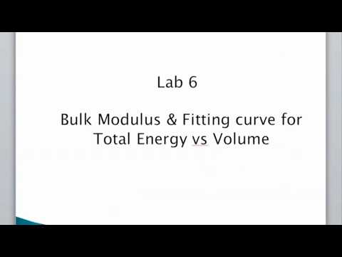 Lab 6: How to calculate Bulk Modulus? Energy - Volume fitting curve using Quantum Espresso.