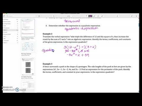 Parts of a Quadratic