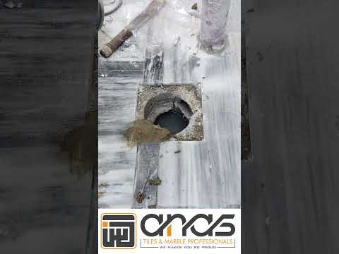 Floor Waste Installation by Anas tile doctor   #construction #floorwaste #marbleinstallation