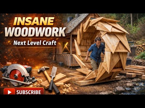 Man Builds WATERWHEEL That Powers His Entire Log Cabin | Start to Finish by#unfrezzmyaccount 