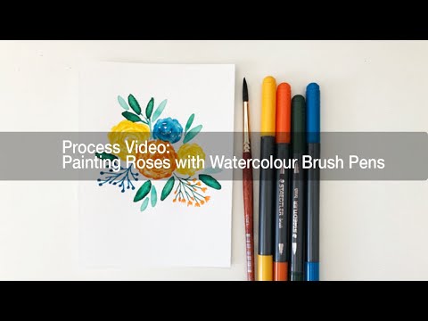 My Easiest Watercolour Roses using Brush Pens