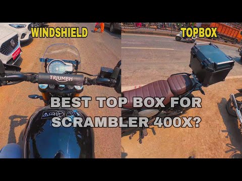 Best top box for Triumph Scrambler 400x! Windshield installation! Motovlog! #triumph