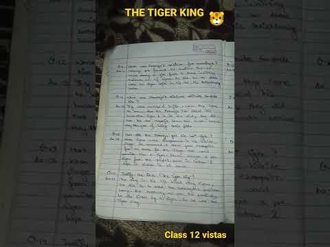 THE TIGER KING 👑 || CLASS 12 VISTAS || FULL CHAPTER LEARN FROM NOTES