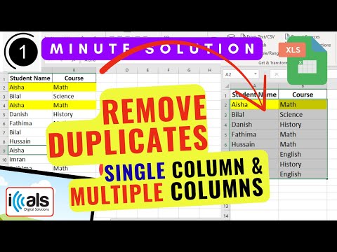 How to remove duplicates in Excel easily | Multiple Columns | Excel Tips | iCals Digital Solutions