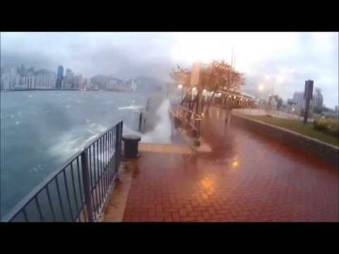 2014 sep 16 GMT+8 06:13 3k jogging #gopro with typhoon Kalmaegi signal no.8 in hung hom, hk