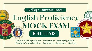 College Entrance Exam Reviewer (English Proficiency Mock) - (UPCAT, ACET, SASE, USTET, PUPCET) 2024