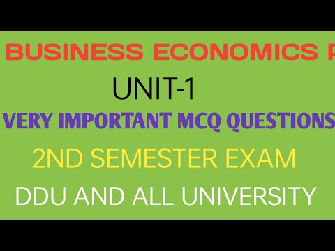 B.com business Economics part-1 unit 1 important MCQ Question ❓