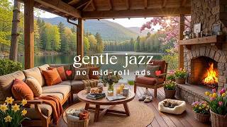 🌼 Gentle Spring Jazz (NO MID-ROLL ADS) – Cozy Outdoor Ambience for Relaxation & Focus