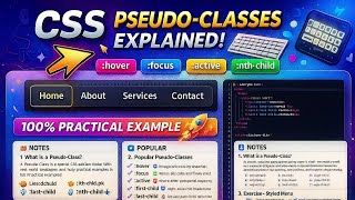 CSS Pseudo-Classes Tutorial | Hover, Focus, Active, First-Child & Nth-Child Explained with Example