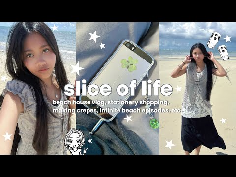 slice of life 🐚🎼// beach house vlog, stationery shopping, making crepes, etc.