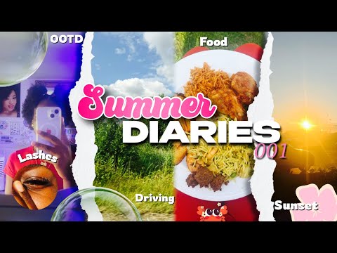 SUMMER DIARIES 001 | went on a walk, food, OOTD, sunset, lashes, hair🌸🫧🍉…..#viral #grwm 