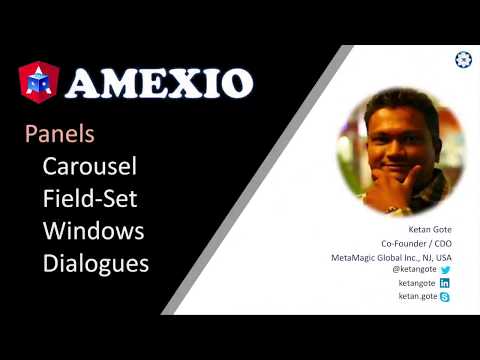 Amexio v5 Angular Panels, Windows, Dialogs, Carousels