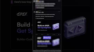 Builder Codes: Monetize Order Flow on dYdX