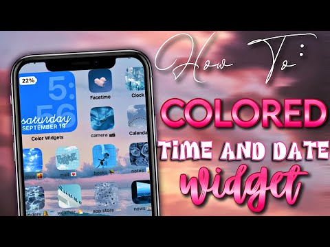 COLORED TIME AND DATE WIDGET | IOS 14