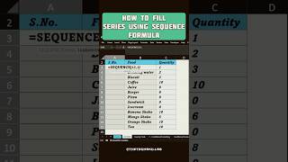 How to fill Series using SEQUENCE formula #shortsfeed #shortsviral #youtube #trendingshorts #yrf