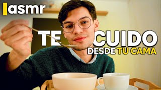 ASMR Español Atención Personal 💖 Te cuido desde tu cama, toco tu carita, mouth sounds y más