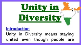 Unity in Diversity Essay Writing in English 190 Words Paragraph or Composition