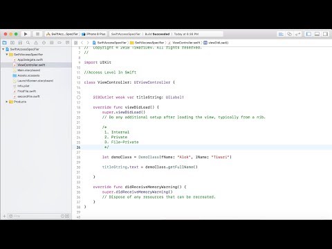 iOS Swift Access Specifiers : Internal , Private , File-Private