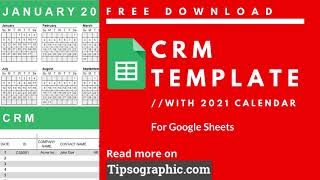 Google Sheets CRM Template with 2021 Calendar ► Free Download