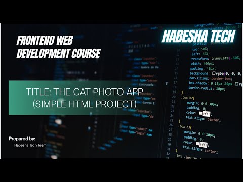 How to do HTML Projects with Sample Project - The CatPhotoApp