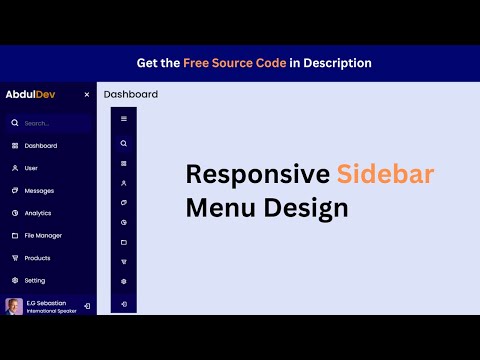 Responsive Sidebar Menu Design Using HTML, CSS and JavaScript | Free Source Code