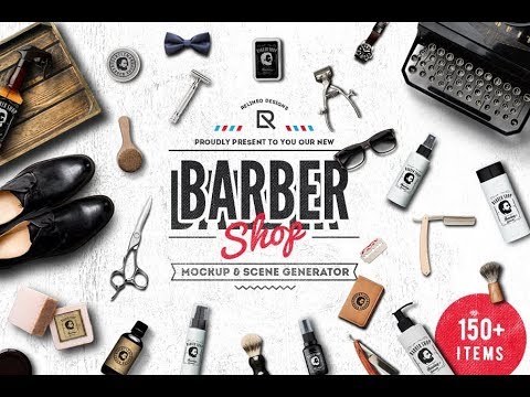 Barber Shop Scene and Mockup Creator
