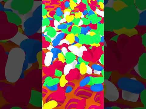 Neon Candy Hearts Drop into a Rainbow Grid ❤️ Oddly Satisfying 3D Loop #satisfying #animation