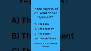 Exponent Basics: What Does n Represent? | Quick Math Quiz | BrainyBuzz Math #mathshorts #mathexam