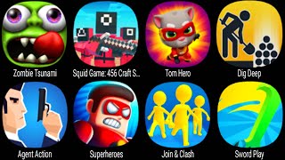 Zombie Tsunami, Squid Game 456 Craft Survival, Tom Hero, Superheroes, Join Clash, Sword Play ...