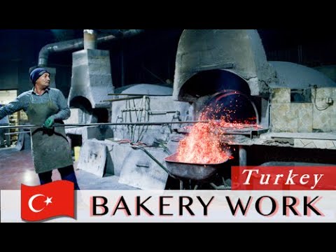 2,000 sourdough bread made by 4 wood-fired ovens and water mill | Bread making in Turkey | ASMR