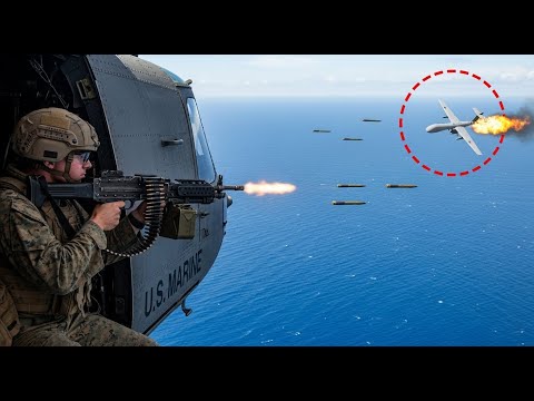 U.S. Marine Combat Footage of Drone Intercept Over Atlantic!
