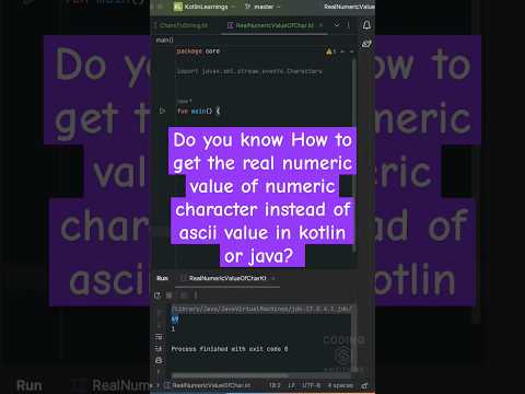 How to get Numeric value of numeric character in kotlin #kotlin #kotlinbasics #kotlintutorial 🔥
