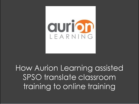 How Aurion Learning assisted SPSO translate classroom training into online training