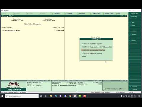 GSTR2 status on your Outstanding Report in Tally.ERP 9