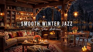 Smooth Winter Jazz in Lakeside ⛄Cozy Coffee Shop Ambience & Relaxing Jazz Instrumental Music to Work